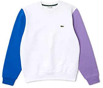 Lacoste Herren Sh9615 Kapuzenpullover, Weiß/Marina-Neffa, L
