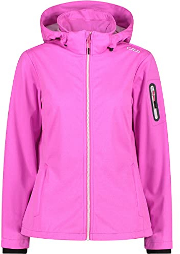 CMP - Leichte Softshell-Melange-Jacke für Damen mit abnehmbarer Kapuze, Lila Fluo Mel., D38