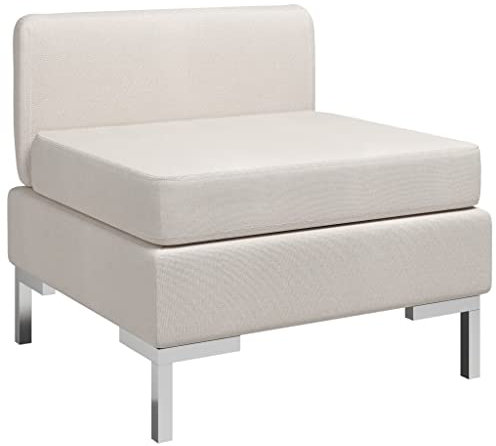 Empfangszimmer, Couch, Couchgarnitur, Sofagarnitur Gepolstertes Sofa,Freizeit-Polstersofas, Mittelsofa Modular mit Auflage Stoff Cremewei?,für Wohnzimmer Schlafzimmer Büro, komfortabel langlebig