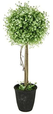 Flair Flower Künstlicher Buchskugelbaum im Topf Buchsbaum Buchsbaumkugel Kugel Kunstpflanze Dekopflanze immergrün Kunstbaum Dekobaum Topfpflanze Hochzeitsdeko Partydeko Deko Zierbaum, Grün, 50 cm