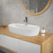 ML-Design Lavabo de Cerámica Blanco Brillante 60x40x12 cm Fregadero Ovalado de Pared o Sobre Encimera Pila de Diseño Moderno Lavamanos para Mueble de Baño Aseo con Agujero para Grifo y Desagüe
