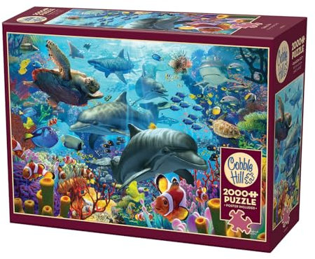 Cobble Hill 3849007 Korallenmeer, 2000 Teile Puzzle inkl. Puzzleposter für Erwachsene und Kinder ab 12 Jahren, Korallenriff, Unterwasserwelt