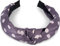styleBREAKER Damen Haarreif mit Punkte Muster und Knoten im Retro Style, Rockabilly, Vintage Look, Haarband, Headband 04026015, Farbe:Grau-Flieder