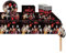 Halloween Party Tableware Set,53pcs Horror Movie Character Dinnerware Set Halloween Tableware Decor Plastic Tablecloth,Paper Plates Napkins and Cups for Halloween Scream Party Decorations