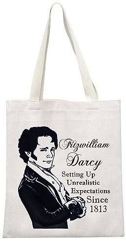 JTOUK Mr Darcy Sac fourre-tout pour les fans de Jane Austen Cadeau littéraire pour les amateurs de livres, Darcy Tote Eu, 13.78 inch x 14.96 inch, Large