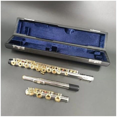 Professionelle Querflöte Flöte Aus Silber Und Gold, Flöte Mit 17 Tasten, Offenem Und Geschlossenem Loch, C-Stimmung Und E-Tasten-Flöte