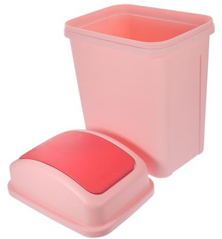 Alipis Grand Format Poubelle à Couvercle Basculant Rose, en Pp | Usage Polyvalent, Design Fin et Simple, Volume Généreux Rangement Discret au Quotidien