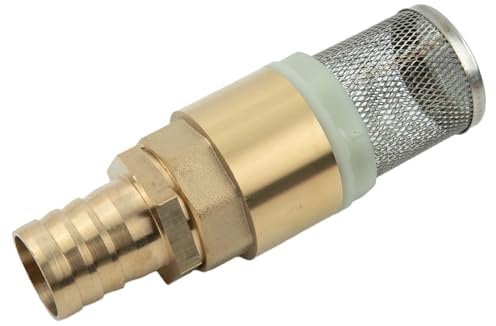 ZYNCUE Brass Check Valve, Filter Check Valves, 1Inch Non-Return Valve Spring Check Valve Non Return Pump Inlet Filter Foot Valve Hose Connection with 1 22Mm Hosetail(1inch valves +Dia 25mm)