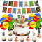 44 Pièces Kit de Décoration d'Anniversaire Ninja avec Ballons, Nin-ja Birthday Party Supplies Décorations, Décoration De Thème Dessin Animé kit Anniversaire Deco Anniversaire Enfant, Gâteau Décoration