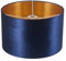 Abat-jours Tambour en Velours Bleu Contemporain de 35 cm (14) avec Doublure Dorée pour Lampes de Table, de Sol et Suspension, pour Salon et Chambre, E27 E14 60 watts Maxi par Stella & Mag Creative