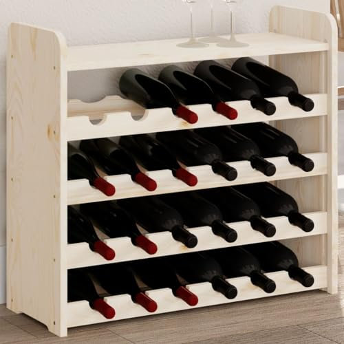 Tidyard Casier à vin et Panneau supérieur 67,5x25x60 cm Bois pin Massif, Casier à Vin Range Bouteilles, Porte Étagère à Bouteille pour Cuisine, Bar, Salon, Bistro, Cave à Vin