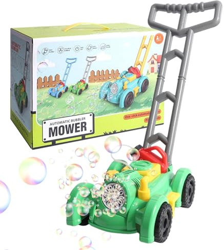 Machine Automatique à Bulles pour Enfant, Tondeuse à Gazon à Bulles d'extérieur pour Tout-Petits | Tondeuse à Gazon à Poussée pour Le Jardinage,Cadeaux pour Garçons et Filles