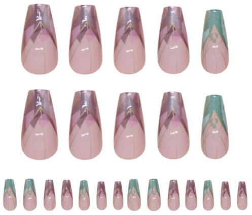Cute Press-On Nail Set - Colorful Presses on False Nails | Portable Supplies, Cute False Nails for Holiday, Dating and Family Gatherings