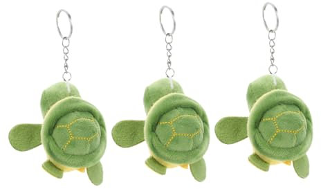 ibasenice 3pièces Porte-clés Tortue Peluche Mignon Et Petit Décoration pour Sac à Dos Et Voiture