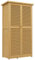 Outsunny Casetta Attrezzi Giardino in Legno di Abete e Pino con 4 Scompartimenti, Armadio da Esterno Porta Attrezzi da Giardino con Tetto Impermeabile, 87x46.5x160cm, Giallo