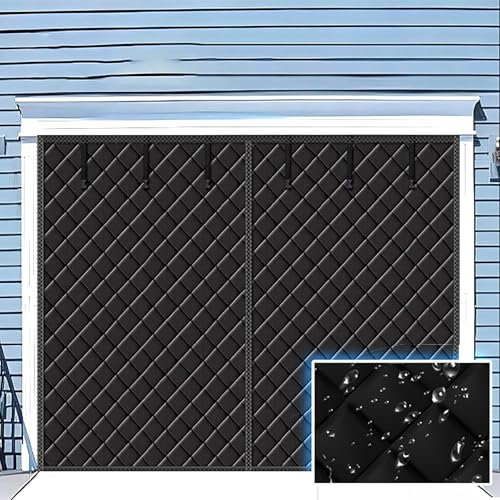 Kit Isolant Thermique pour Porte De Garage, Écran De Porte De Garage 9 * 7FT pour l'hiver, Rideau Magnétique Hivernal avec Coton Épais, Imperméable, Résistant Au Vent, Écran De Porte De Garage Black