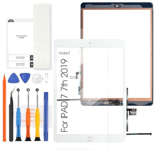 Arbilato Screen Replacement for iPad 7 7th Gen,Touchscreen for iPad 8 8th Gen, Digitizer for iPad 10.2 2019 2020 A2197 A2200 A2198 A2232 A2428 A2429 A2270 A2430(Not LCD) (White)