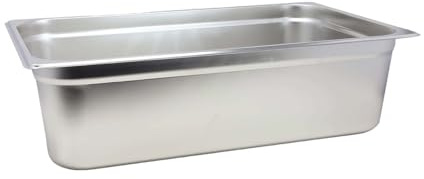 UNIQUE HOME LIVING Gastronorm Pan 1/1, Stainless Steel Food Container Gastronorm Tray 15cm Deep, Hot and Cold Food Storage Containers, Stackable 1/1 GN Catering Pan Without Lid, Rust-Resistant