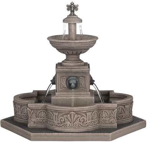 FRANKYSTAR Village de Noël Fontaine modulaire 22,5x19,5x18 cm avec effet d'eau réaliste