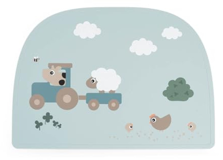 Done by Deer Silikon-Tischset Tiny farm Blau