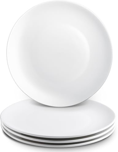 Cptoion 6 Stück Dessertteller, Flachteller, 15,5 Cm, Weiß | Modern Teller Servierteller Set, Speiseteller für Dessert, Snack, Vorspeise, Salat, Spülmaschinengeeignet,Mikrowellengeeignet