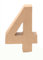 Glorex 6 2029 134 - Papp - Zahl 4, aus brauner Pappe, ca. 17,5 X 5,5 cm groß, zum bemalen und bekleben, für Serviettentechnik und Décopatch, ideal als Dekoration