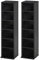HOMCOM 204 CD Media Display Shelf Unit Set of 2 Blu-Ray Tower Rack w/Adjustable Shelves Bookcase Storage Organiser, Black