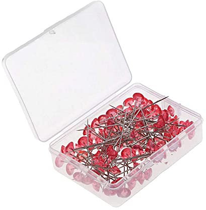 100 Stück 5,1 cm rote Diamant-Kristallkopf-Nadeln