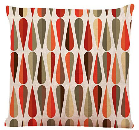 Ofocam Kissenbezug Mid Century Modern Style Retro mit Tropfen Formen in Tönen Abstrakt Dekorative Wurfkissen Fall für Zuhause Couch Wohnzimmer Bett Sofa Auto 45,7 x 45,7 cm Kissenbezug