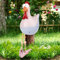 Nitoope Lustige Huhn Deko Garten Gartendeko, Harz, Handarbeit Hahn Gartenstatue Gartenstecker,für Outdoor Gartendeko,Geschenke, Schreibtischdekoration, Weihnachten (Grau)
