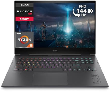 HP OMEN 16-C0006sl Notebook, AMD RYZEN 9 5900H, 16 Go RAM DDR4, 1 To SSD NVMe PCIe, écran 16,1 FHD 144Hz IPS, carte graphique AMD Radeon RX 6600M 8 Go de GDDR6, Wi-Fi 6, Windows 11 Home, Mica Silver