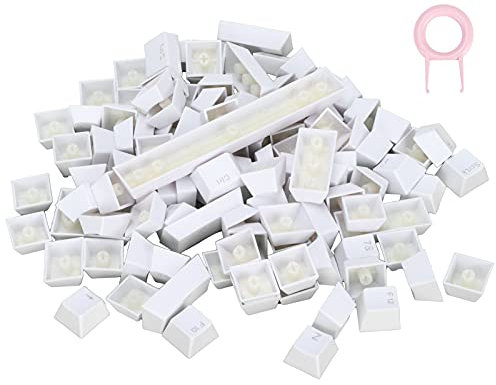 108 Touches PBT Keycaps, Keycap de Jeu Vidéo Coloré Résistant à l'huile de Conception Ergonomique pour Clavier Mécanique(Blanche)