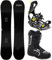 RAVEN Snowboard Set: Raven Pure Black + Bindung Raven Fastec FT360 Black oder Lemon + Boots Target (Snowboard 157 cm + Bindung L + Boots 43, FT360 Lemon)