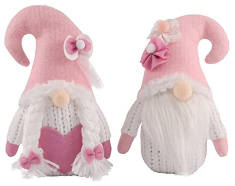 Niedliche Wichtel mit Tulpen Geschenke für Mama - Blumensträuße Frühlingsdeko Süßer Wichtel Figuren, Deko Frühling Wichtel, für Frauen Mama Kleine Wichtel Geschenk Muttertag (I, 2 Stück)