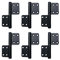 Faderr 6 bisagras de puerta desmontables de aleación de aluminio negro, bisagras de bandera para puertas de dormitorio de madera, muebles y armarios (negro mate)