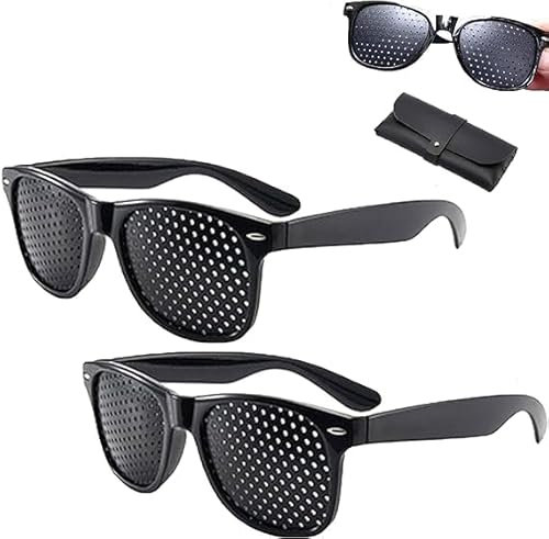 TiLLOw Lunisk-Korrekturbrille, Lunisk-Sehkorrekturbrille, Brillen zur Verbesserung der Sehkraft, Übungsbrillen, Unisex-Lochbrille zur Stärkung der Sehkraft (2 Stk)