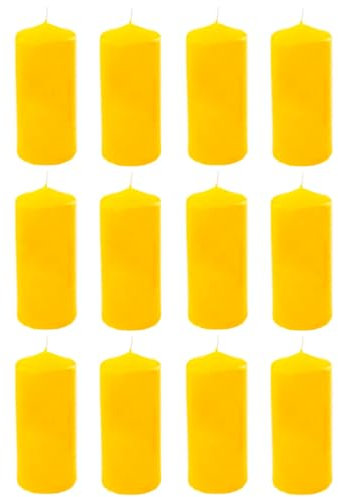 Acan Tradineur - Pack de 12 Velas Taco con Aroma a cítricos, velón de Cera perfumada, Larga duración: 25 Horas, aromaterapia, decoración del hogar (Amarillo, Fantasía Cítrica, 10,5 x 4,5 cm)