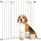 PawHut Pressure Fit Dog Stair Gate No Drilling Safety Gate Auto Close for Doorways, Hallways, 74-94cm Adjustable, 78cm Tall, White