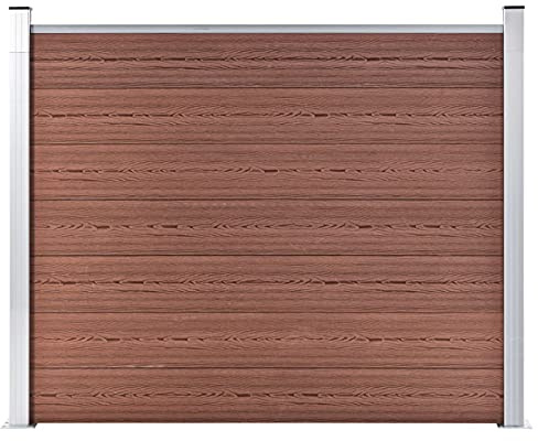 Mengtu Muebles panel de valla de WPC 180 x 146 cm marrón, puerta para valla de exterior para patio puerta de jardín casa muebles decoración para casa