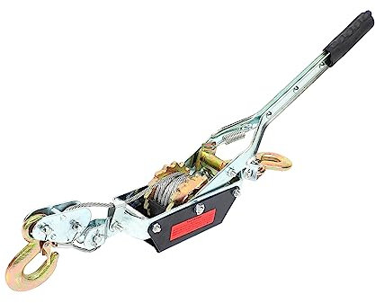 SOLUSTRE 2t Treuil Manuel à Cliquet Double Avec Câble Acier De Outil De Tirage Robuste Pour Bateaux Automobiles Et Agriculture