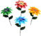 Matlern Metallblumen, Outdoor-Dekoration, Gartenstecker, Metall, Pfahl, Kunst, Dekoration, 7 Stück, Reinforced Stem with Hand-Painted Flowers, Multicolored Metal