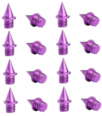 Oshhni 16 piezas de clavos para pista, clavos para zapatillas de atletismo, de acero ligero, prácticos, para hombres y mujeres, para atletismo, carreras, PÚrpura