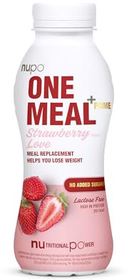 NUPO® Mahlzeitenersatz Trinkmahlzeit zum abnehmen [Erdbeere - 12 Stk.] - Diät Drink zum abnehmen - Abnehm Shake Mahlzeitersatz - Drink Mahlzeit - Nahrungsersatz