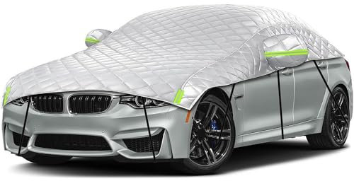 Housse de voiture d'hiver, demi-bâche de voiture, imperméable, épaisse, anti-grêle, avec bandes réfléchissantes