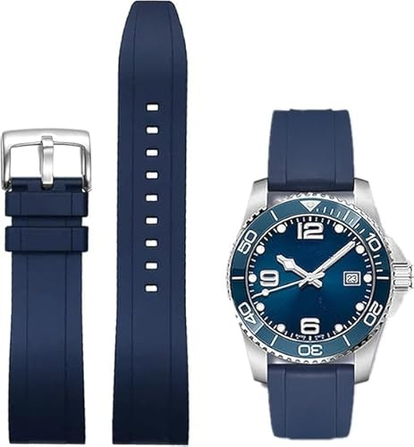 Ylfcly Silikon Armband für Omega x Swatch MoonSwatch/Rolex Uhr,Gebogenes Weiches Silikon Gummi Armband Omega x Swatch MoonSwatch Speedmaster Ersatzband Uhrenarmbänder Kautschuk 20mm 22mm