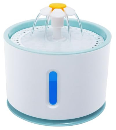 2.4L Ultra Quiet Cat & Dog Water Fountain with LED Water Level Indicator, Activated Carbon Filter, Automatic Pet Drinking Bowl for Multiple Pets - Blue