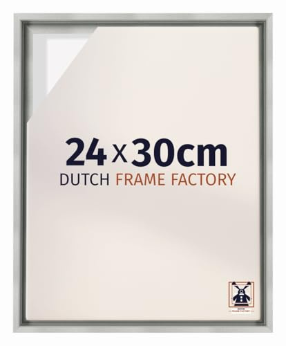 Dutch Frame Factory - Schattenfugenrahmen 24x30 cm Silber Matt - MDF | Schattenfugenrahmen für Leinwände, Geeignet für Leinwände bis 2 cm Dicke, Ohne Rückwand und Glas, Made in Holland