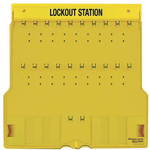 Master Lock 1484B Lockout Station with 20 Hooks and Cover