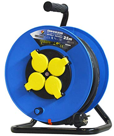 I-Watts Pro EE4D07-2525 Enrouleur 4 prises 25 m 3G 2,5 mm