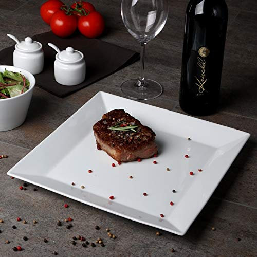 'Holst Porcelaine YK 1155 Quader Assiettes Plates 30 cm Yoyo Canton, Blanc, 30 x 30 x 2,5 cm